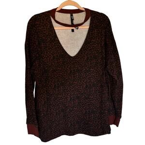 Victoria's Secret Sport Brown Leopard Cut Out Sweatshirt Women's Size: Medium